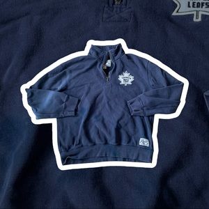 roots toronto maple leafs quarter zip sweater